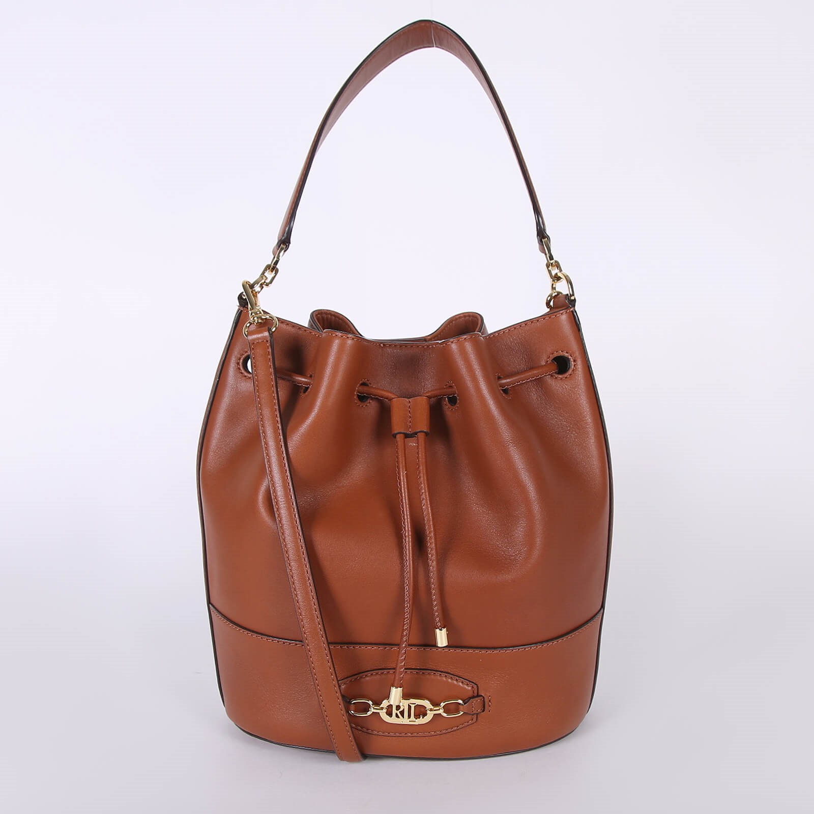 Lauren Ralph Lauren Andie 25 Leather Bucket Bag Brown www.luxurybags.eu