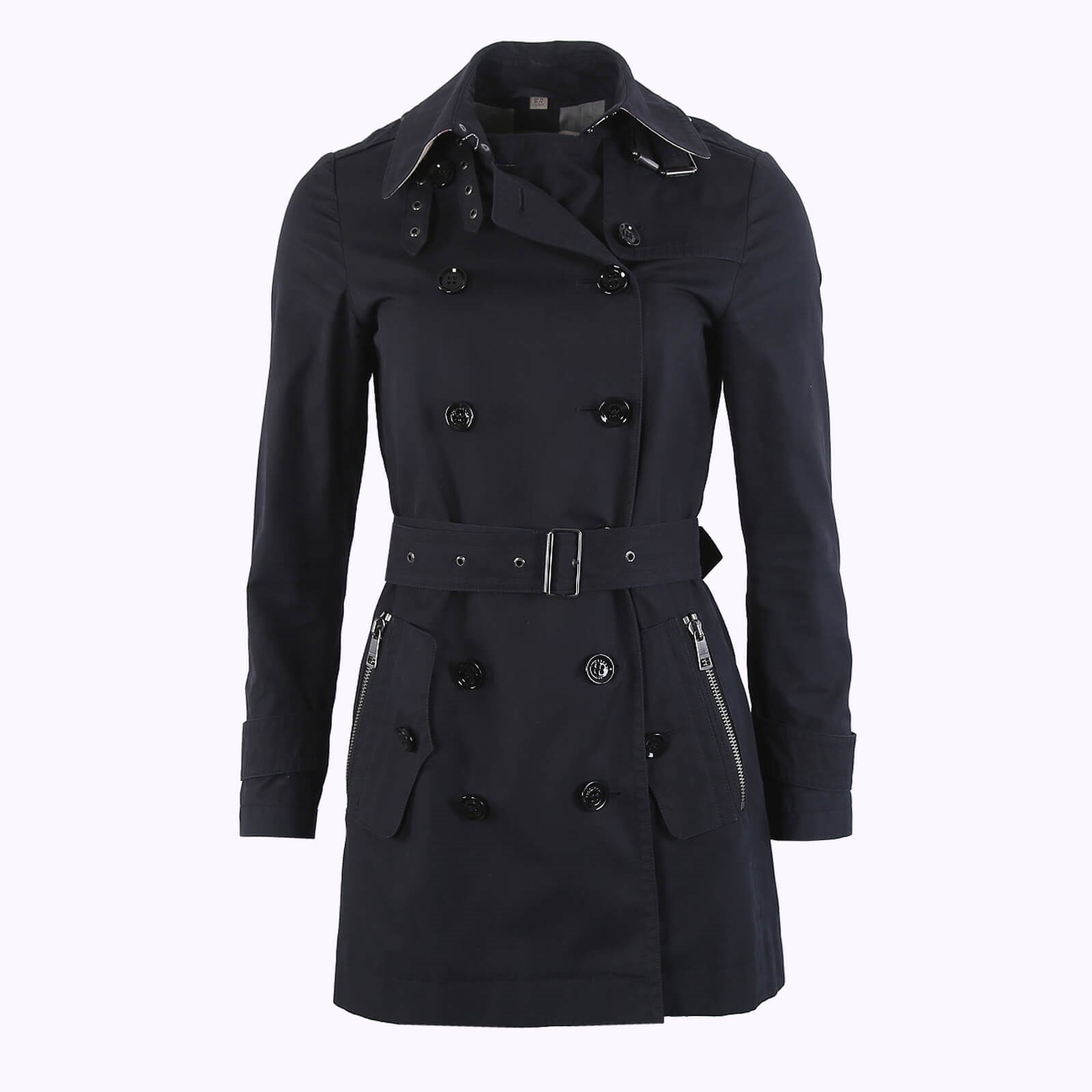 Burberry Brit Cotton Short Trench Coat Black 34 www.luxurybags.eu