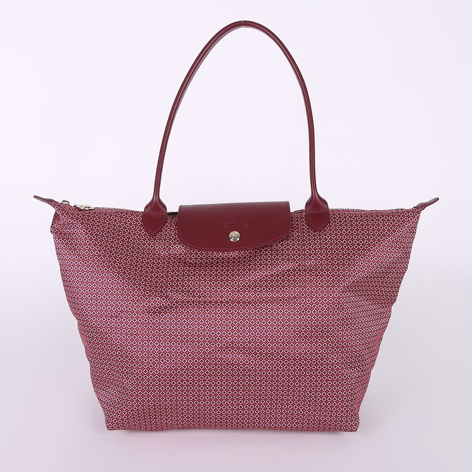 Longchamp Le Pliage Neo L Printed Polyamid Canvas Shopper Burgundy www.luxurybags.eu