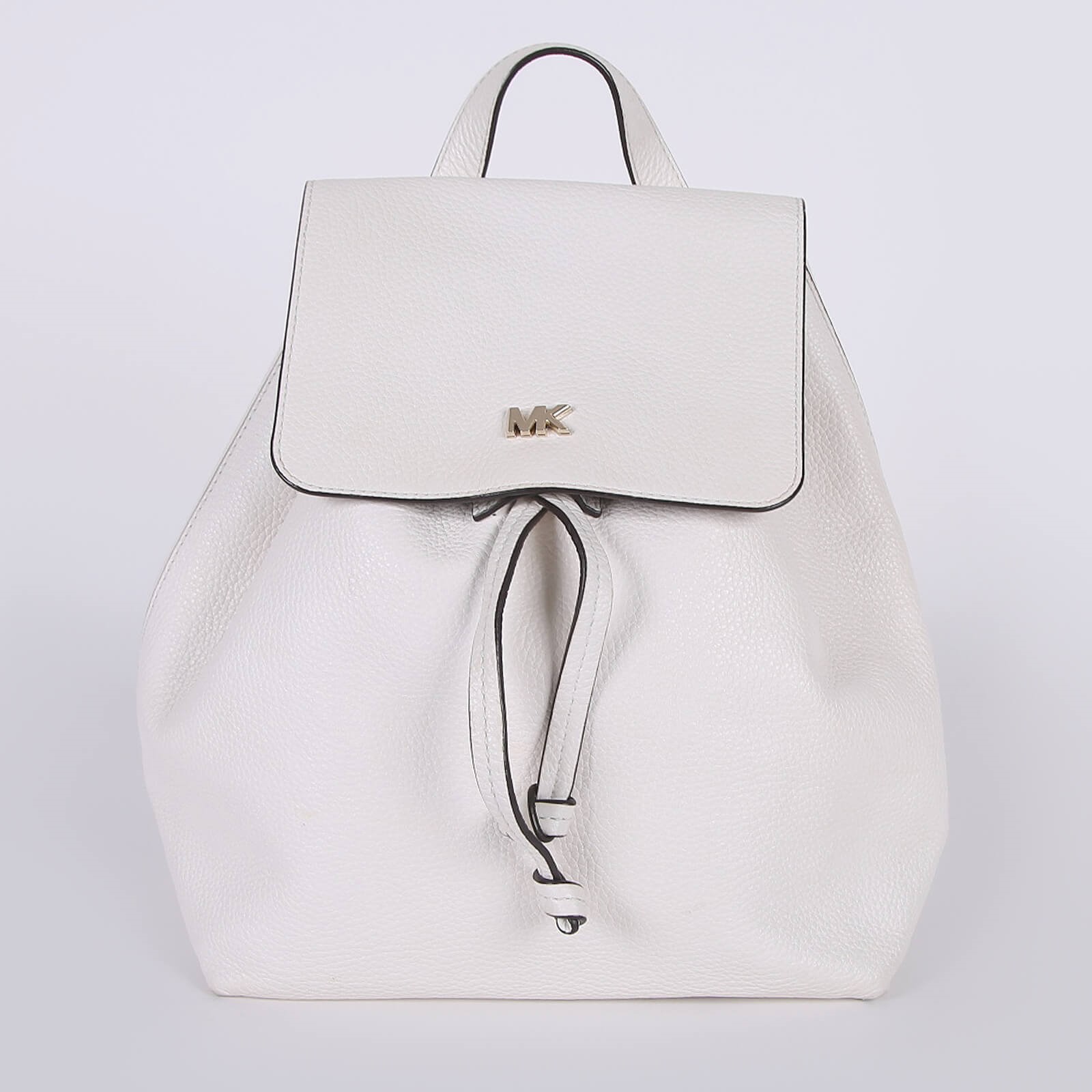 Michael Kors Junie Medium Leather Flap Backpack White www.luxurybags.eu